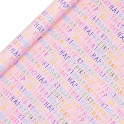 Glick Rollwrap 4M Pink Happy Bday Glick Rollwrap 4M Pink Happy Bday