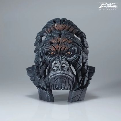 Edge Sculptures - Miniature Gorilla Bust Edge Sculptures - Miniature Gorilla Bust