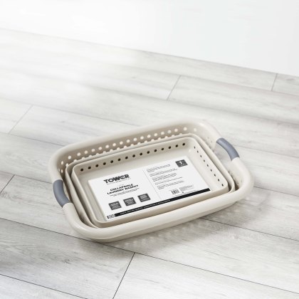 Tower Collapsible Laundry Basket Latte Tower Collapsible Laundry Basket Latte