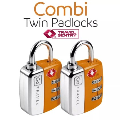 Go Travel Combi Twin Padlocks TSA Orange Go Travel Combi Twin Padlocks TSA Orange