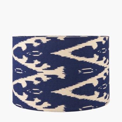 Pacific Lars 35cm Ocean Blue Ikat Cylinder Lampshade Pacific Lars 35cm Ocean Blue Ikat Cylinder Lampshade