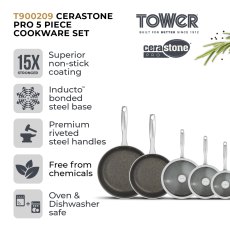 Tower Cerastone Pro 5 Piece Cookware Set Tower Cerastone Pro 5 Piece Cookware Set