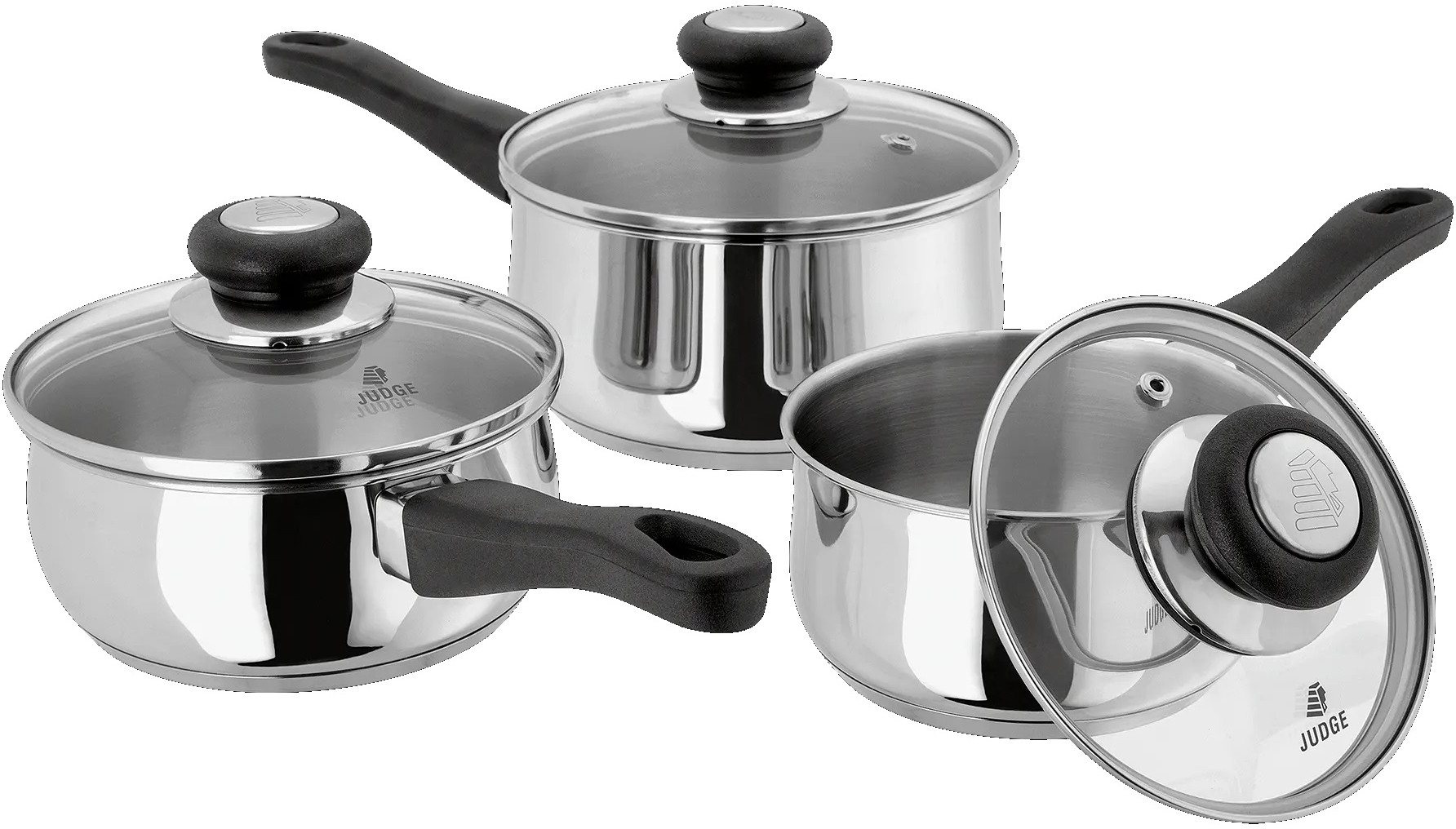 Judge Vista 5-Piece Saucepan Set with Vented Lids - More Saucepans Onl -  Aldiss