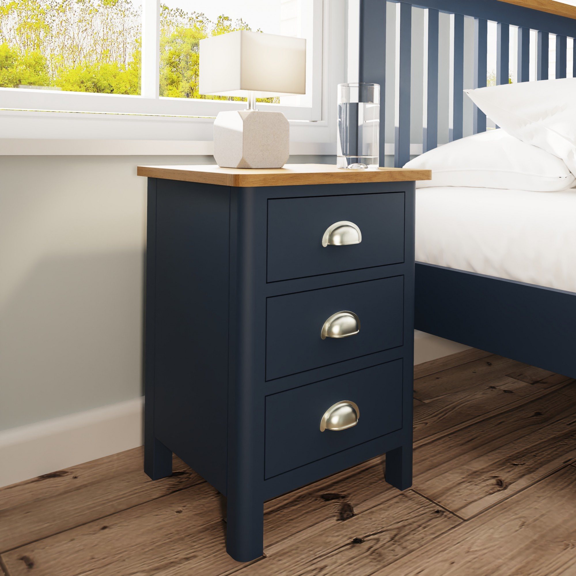 bedside cabinet blue