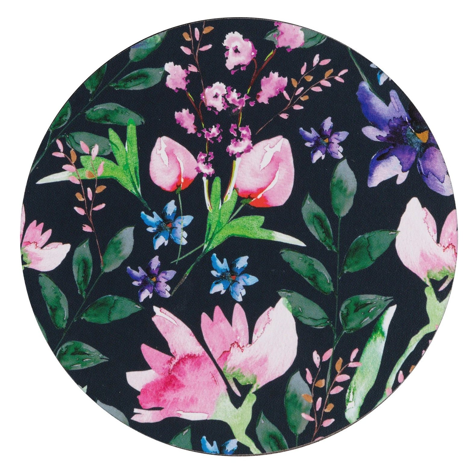 Denby Dark Floral Round Coasters X6 - Aldiss