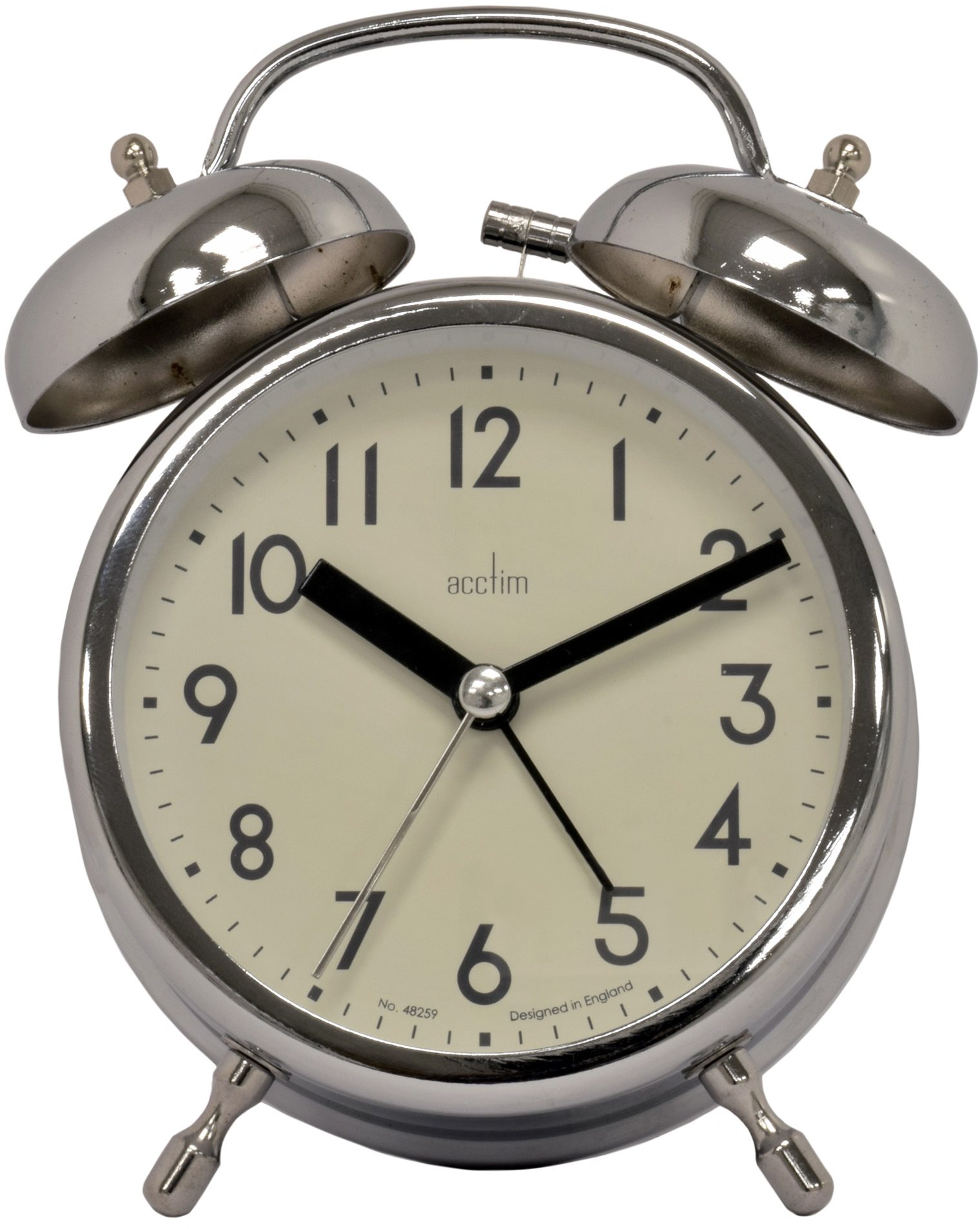 Acctim Hardwick Chrome Retro Double Bell Clock | Aldiss of Norfolk