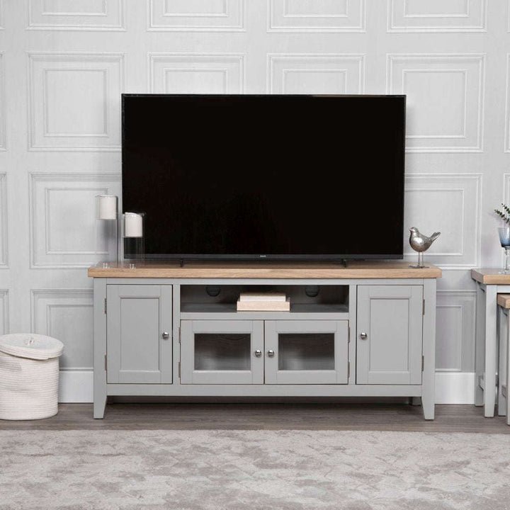 Large grey deals entertainment center