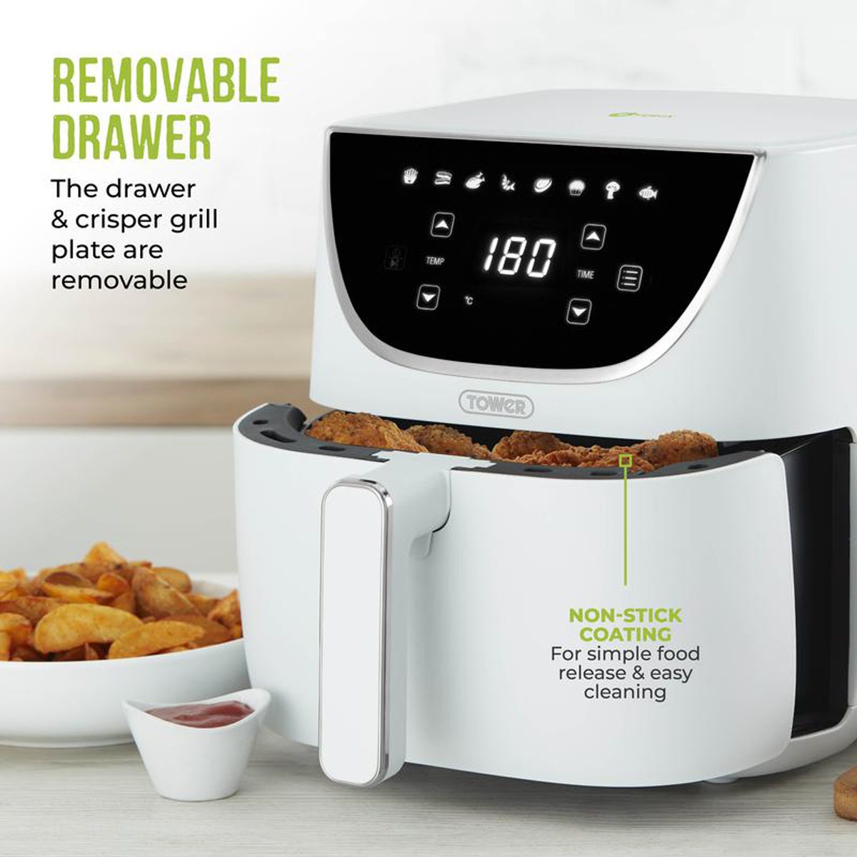 Tower Vortex Digital Air Fryer 6L White | Aldiss Of Norfolk