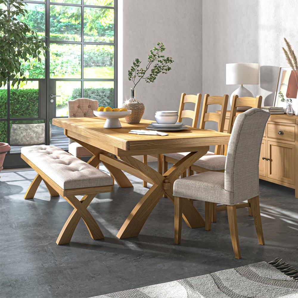 Casterton Cross Leg Dining Set | Aldiss of Norfolk