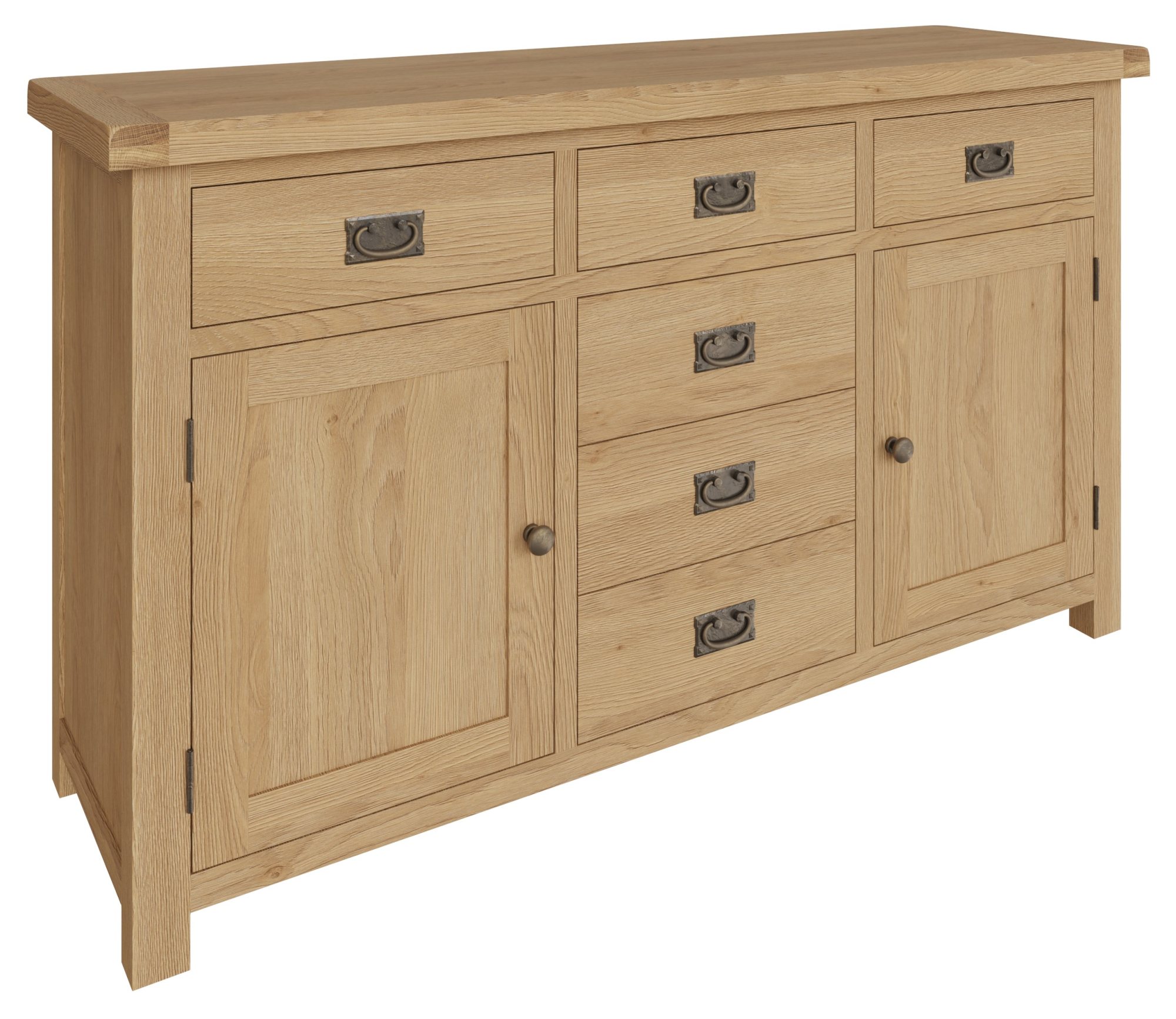 Norfolk Oak 2 Door 6 Drawer Sideboard | Aldiss Oak Furniture