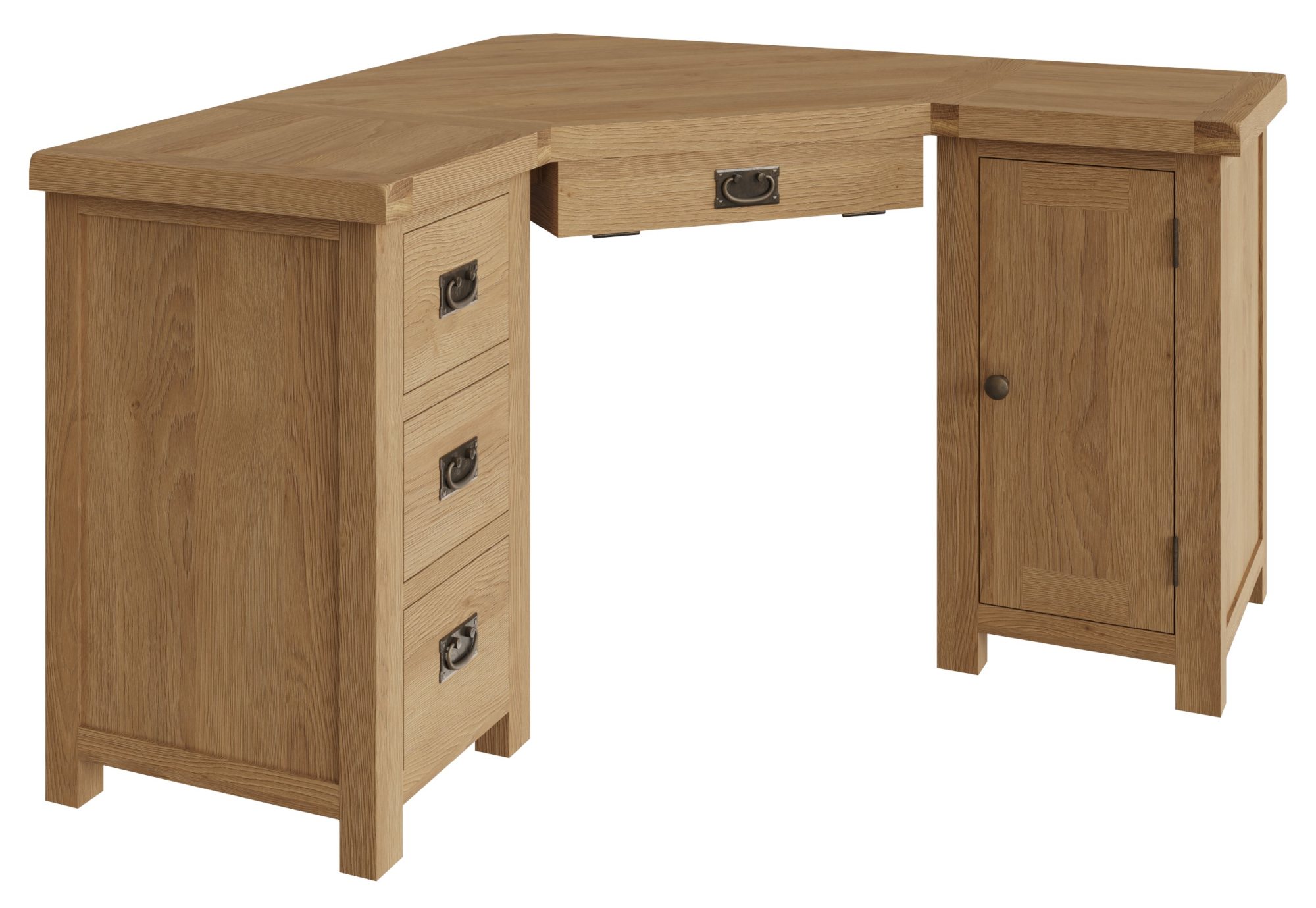 Norfolk Oak Corner Computer Desk | Aldiss Oak Furniture