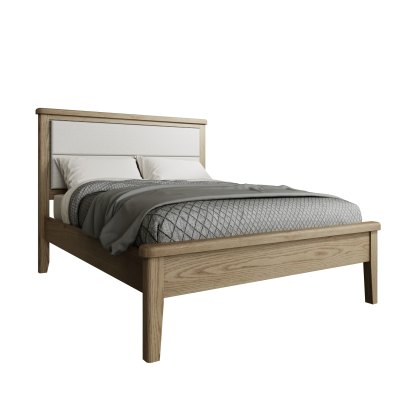 Heritage Oak Upholstered Bed Frame