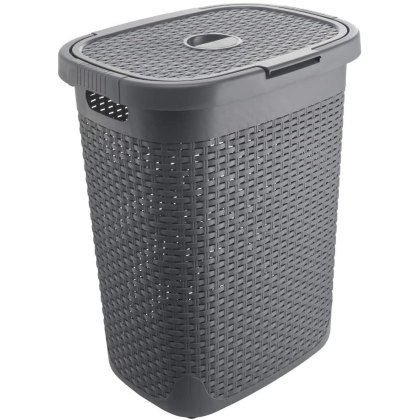 Rattan Hamper 50L Charcoal Rattan Hamper 50L Charcoal