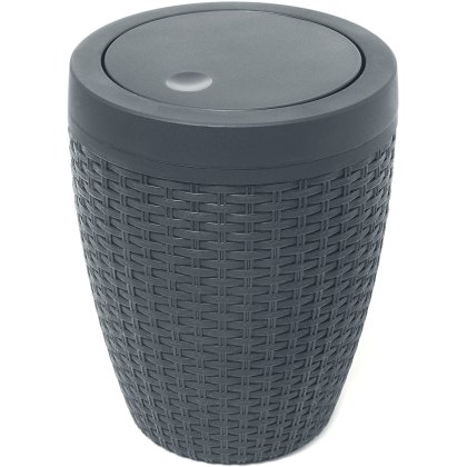 Addis Rattan Bathroom Bin Charcoal Addis Rattan Bathroom Bin Charcoal