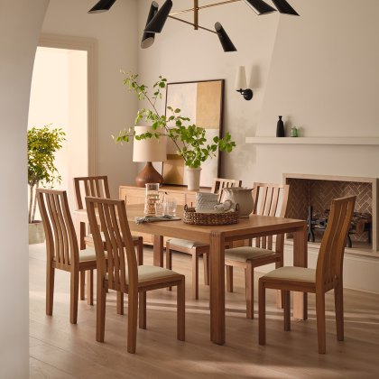 Ercol Bosco Medium Table & 6 Slat Back Chairs Ercol Bosco Medium Table & 6 Slat Back Chairs