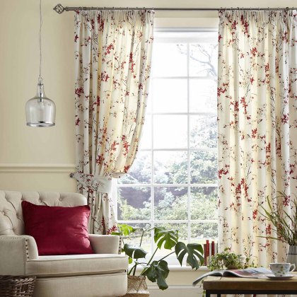 Laura Ashley Forsythia Rosehip 90x72 Curtains Laura Ashley Forsythia Rosehip 90x72 Curtains