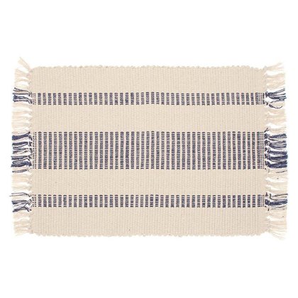 Walton & Co Recycled Cotton Stripe Placemat Slate Blue Walton & Co Recycled Cotton Stripe Placemat Slate Blue