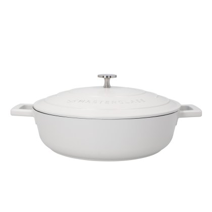 Simply Home Cast Iron 30cm Shallow Casserole Grey - Aldiss