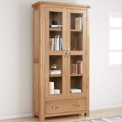 Gloucester Oak Display Cabinet With Glass Doors Gloucester Oak Display Cabinet With Glass Doors