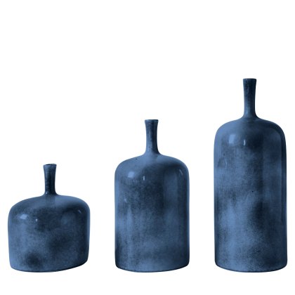 Gallery Direct Vormark Set of 3 Blue Ornaments Gallery Direct Vormark Set of 3 Blue Ornaments