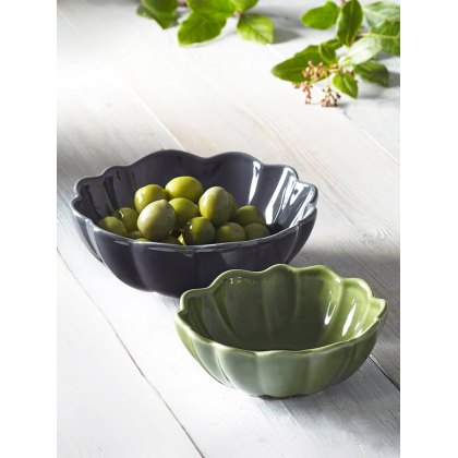 M.M Living Green Scallop Small Dip Bowl M.M Living Green Scallop Small Dip Bowl