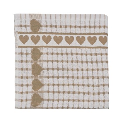 Heart Terry Taupe Tea Towel Heart Terry Taupe Tea Towel