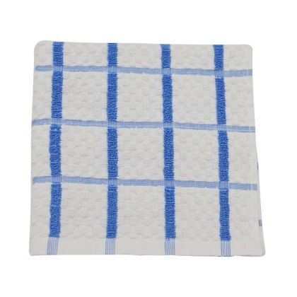 Popcorn White and Blue Waffle Tea Towel Popcorn White and Blue Waffle Tea Towel