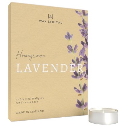 Wax Lyrical Home Grown 12 Pack Lavender Tealights Wax Lyrical Home Grown 12 Pack Lavender Tealights
