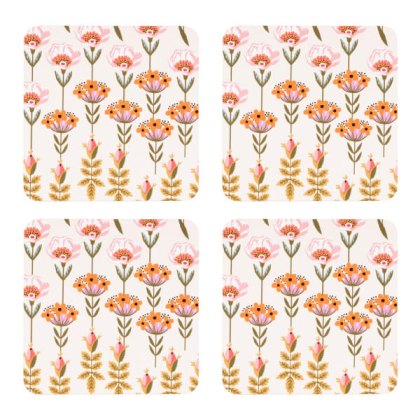 Cath Kidston Painted Table Set of 4 Cork Backed Squared Coasters Cath Kidston Painted Table Set of 4 Cork Backed Squared Coasters