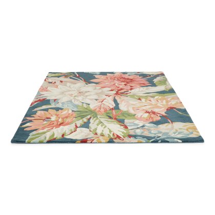 Dahlia & Rosehip Teal Rug Dahlia & Rosehip Teal Rug
