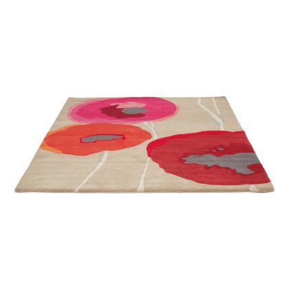 Poppies Red Orange Rug Poppies Red Orange Rug