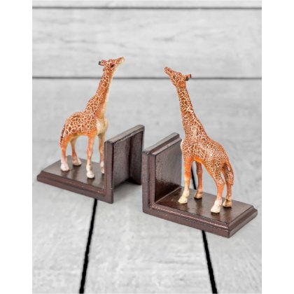 Cast Iron Antiqued Pair of Giraffe Bookends