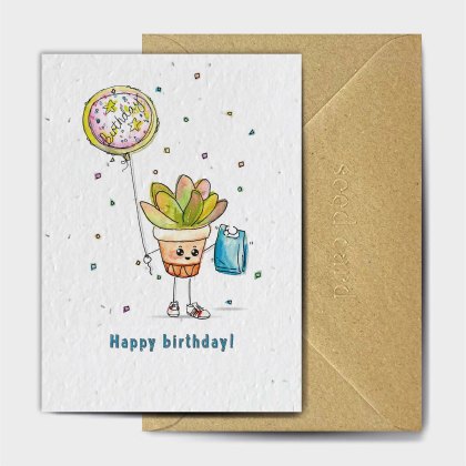 The Seed Card Company Succulent Salutations Birthday Card The Seed Card Company Succulent Salutations Birthday Card
