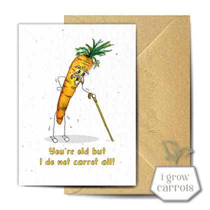 The Seed Card Company Old Carrot Birthday Card The Seed Card Company Old Carrot Birthday Card