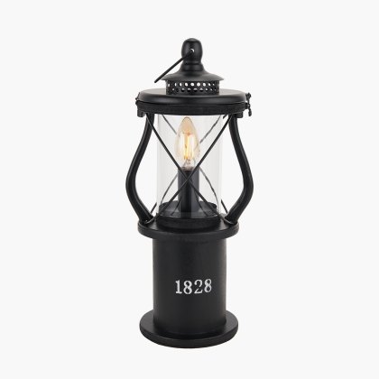 Pacific Gibson Black Wood Lantern Table Lamp Pacific Gibson Black Wood Lantern Table Lamp