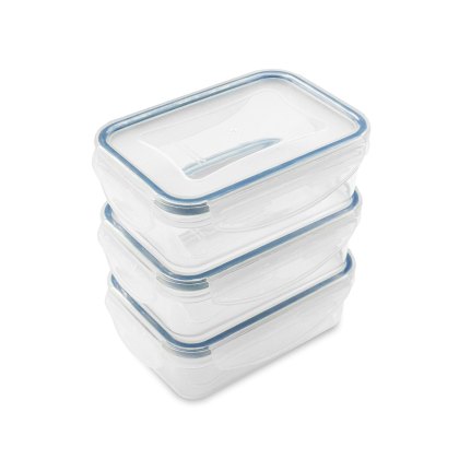 Addis Clip Tight 240ml Rectangular 3 Pack Container Set Addis Clip Tight 240ml Rectangular 3 Pack Container Set