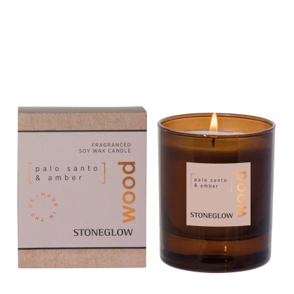 Stoneglow Wood Elements Palo Santo & Amber Soy Wax Scented Candle Stoneglow Wood Elements Palo Santo & Amber Soy Wax Scented Candle