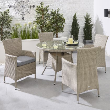 Havana 4 Seater Round Dining Set Havana 4 Seater Round Dining Set