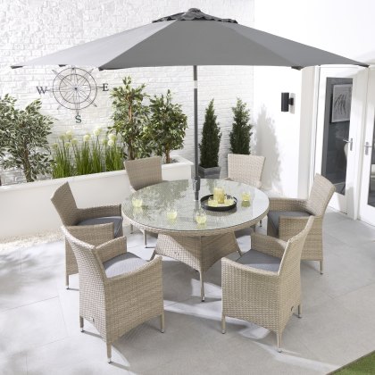 Havana 6 Seater Round Dining Set Havana 6 Seater Round Dining Set