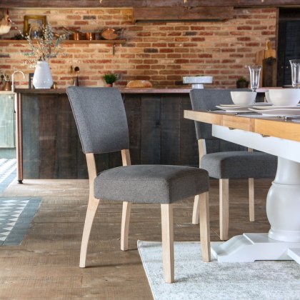 Holkham Oak Grey Fabric Dining Chair Holkham Oak Grey Fabric Dining Chair
