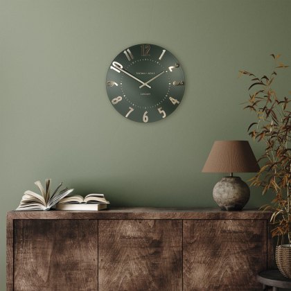 Thomas Kent Arabic 12" Olive Green Wall Clock Thomas Kent Arabic 12" Olive Green Wall Clock