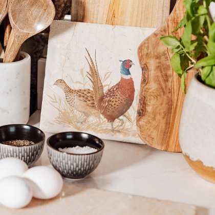 The Humble Hare Pheasant Parade Medium Platter The Humble Hare Pheasant Parade Medium Platter