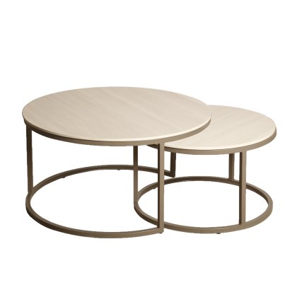 Yale Latte Round Nest of 2 Coffee Tables Yale Latte Round Nest of 2 Coffee Tables