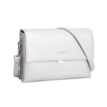 David Jones Half Flap Shoulder Clutch Silver David Jones Half Flap Shoulder Clutch Silver