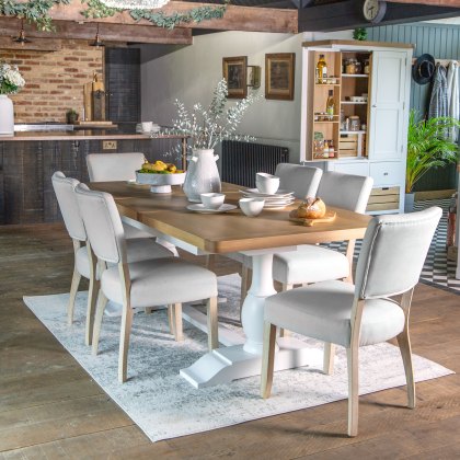 Holkham Oak 1.6m Dining Table and 6 Chairs in Natural Holkham Oak 1.6m Dining Table and 6 Chairs in Natural