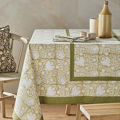 Walton & Co Elise Olive Tablecloth Walton & Co Elise Olive Tablecloth
