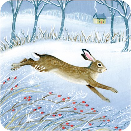 Otter House RSPB Wintry Hare and Fox Luxury Xmas Cards