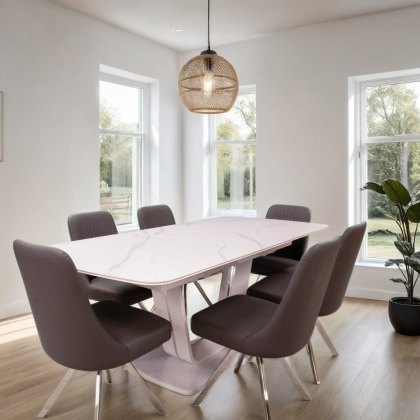 Porto Extending Dining Table and 4 Swivel Chairs