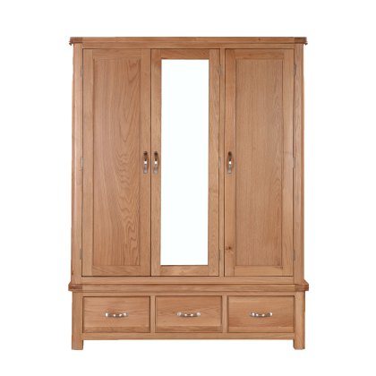 Gloucester Oak Triple Door Wardrobe