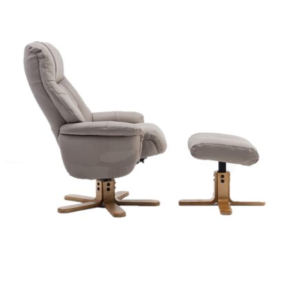 Dubai Plush Pebble Swivel Chair and Stool Set